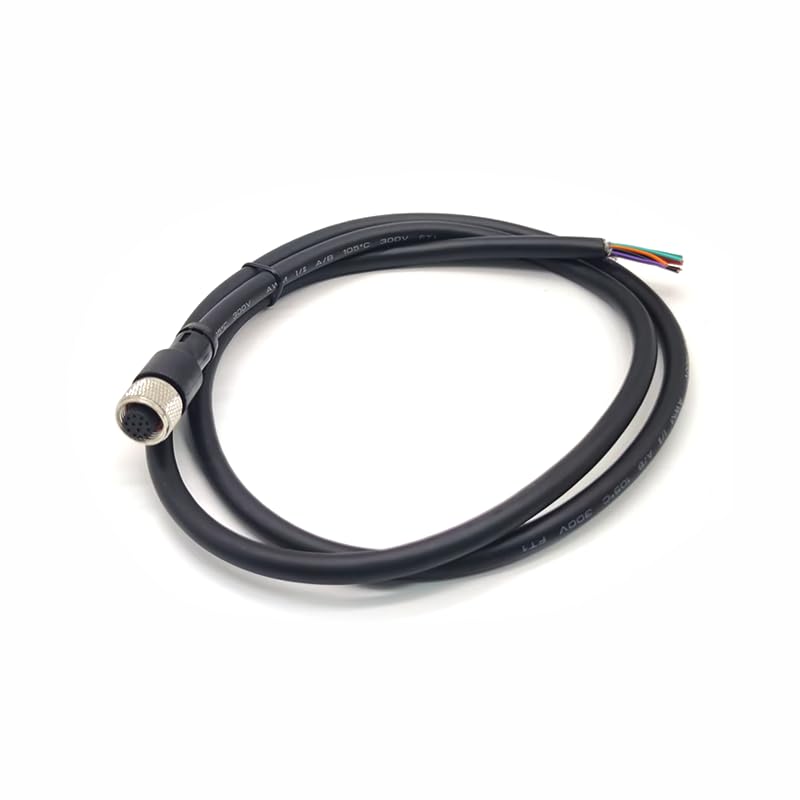 Elecbee M12 Cable A-Code Single Female Head Straight Connector Aviation Socket Electrical Cable (12 Pin 1M/3.3ft Cable) - Image 4
